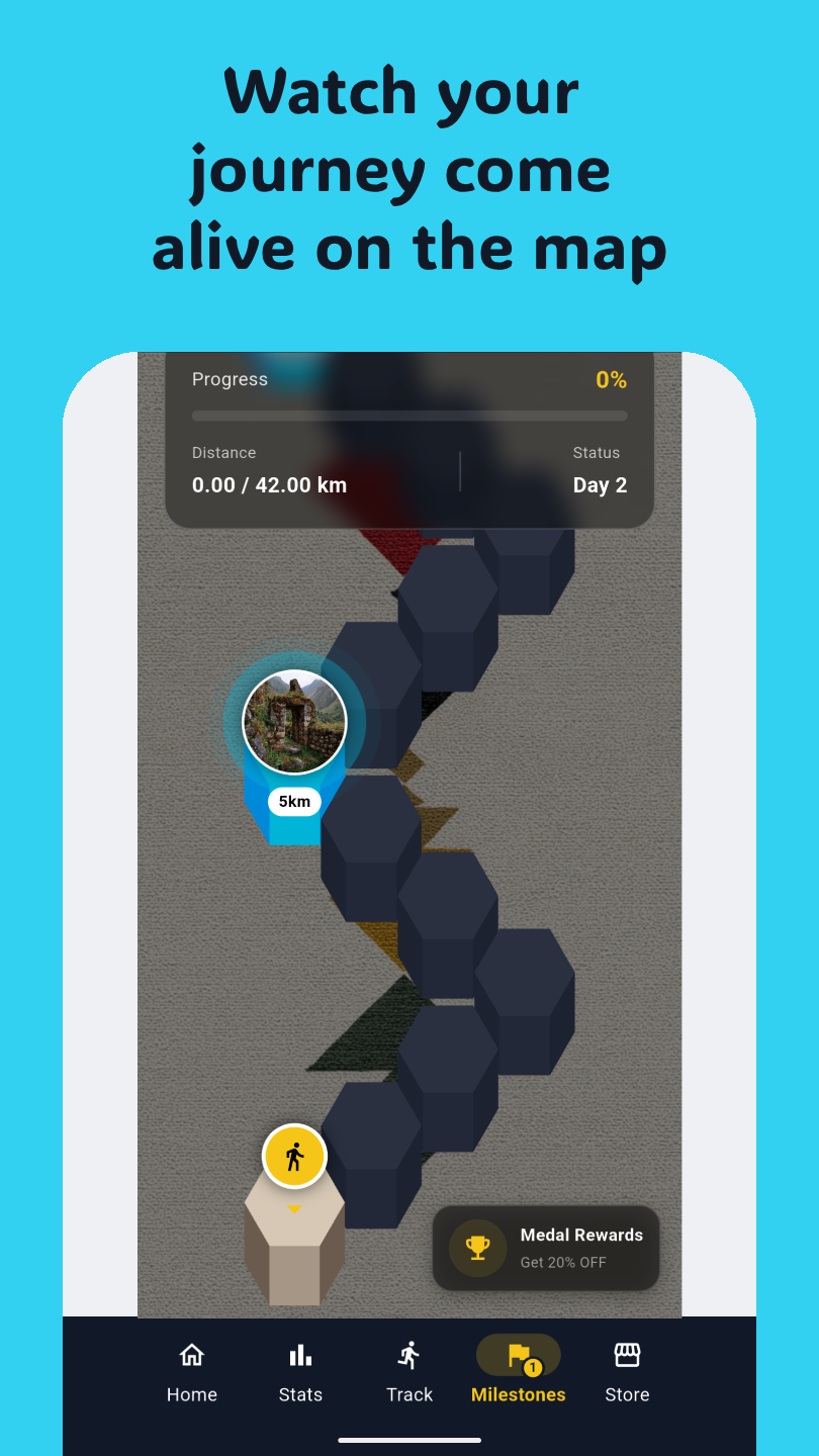 Track your weekly streak and daily steps